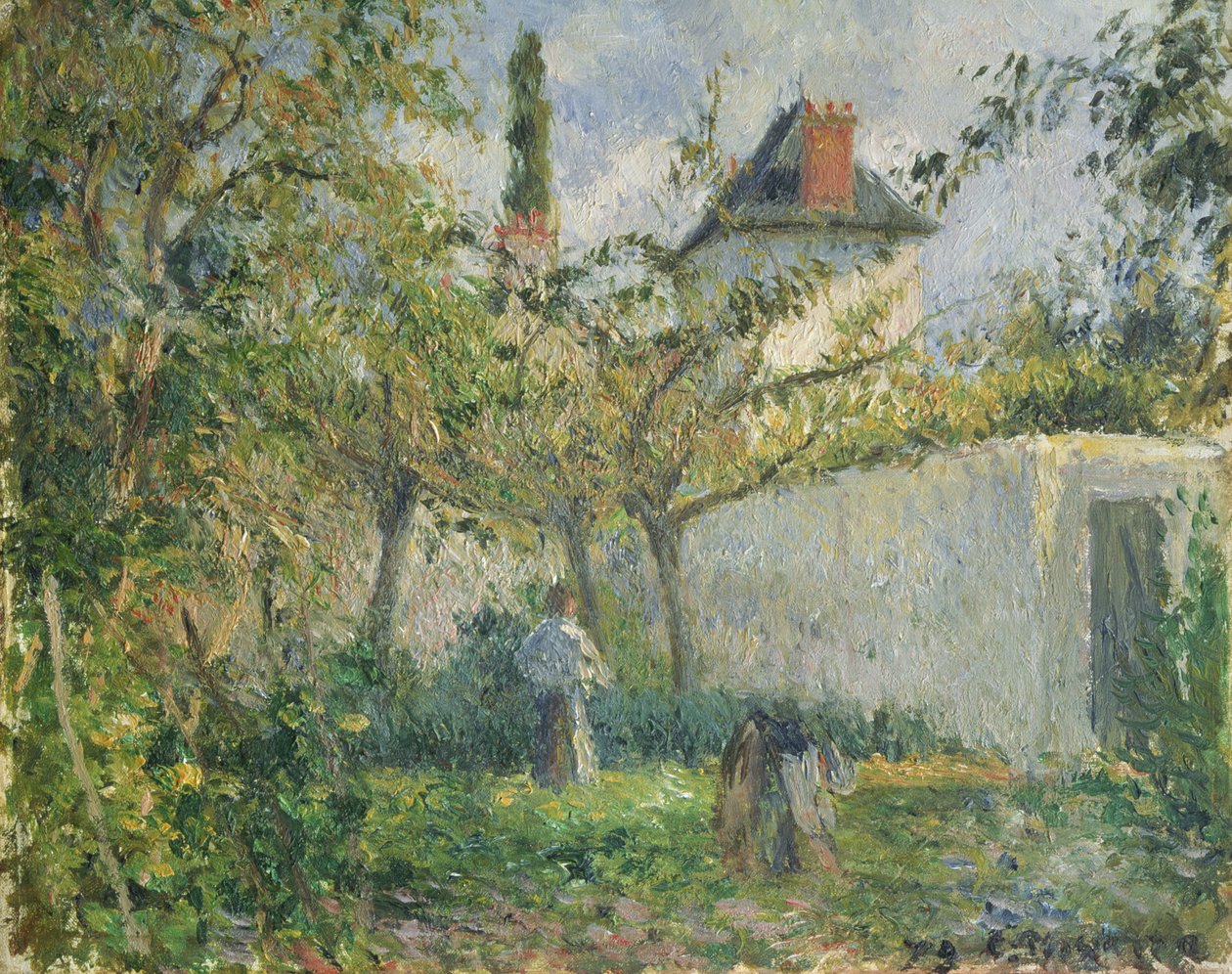 Køkkenhave og frugthave, Pontoise, 1878 af Camille Jacob Pissarro