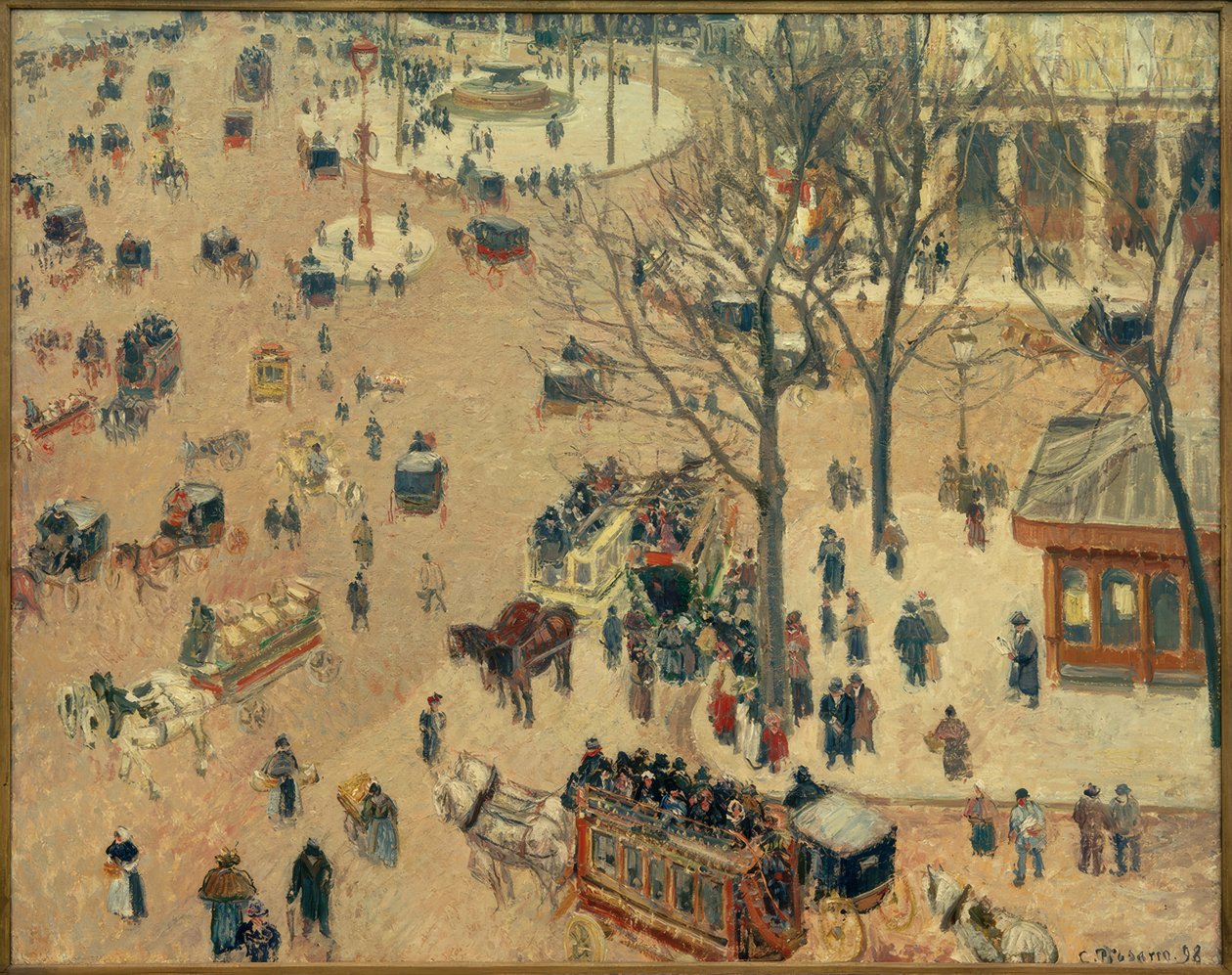 Den franske teaterplads af Camille Jacob Pissarro