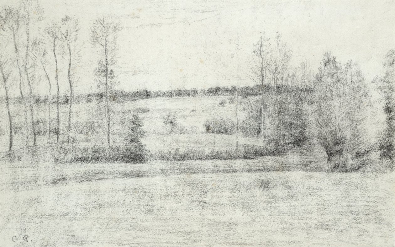 Landskab med træer, 1895-1900 af Camille Jacob Pissarro