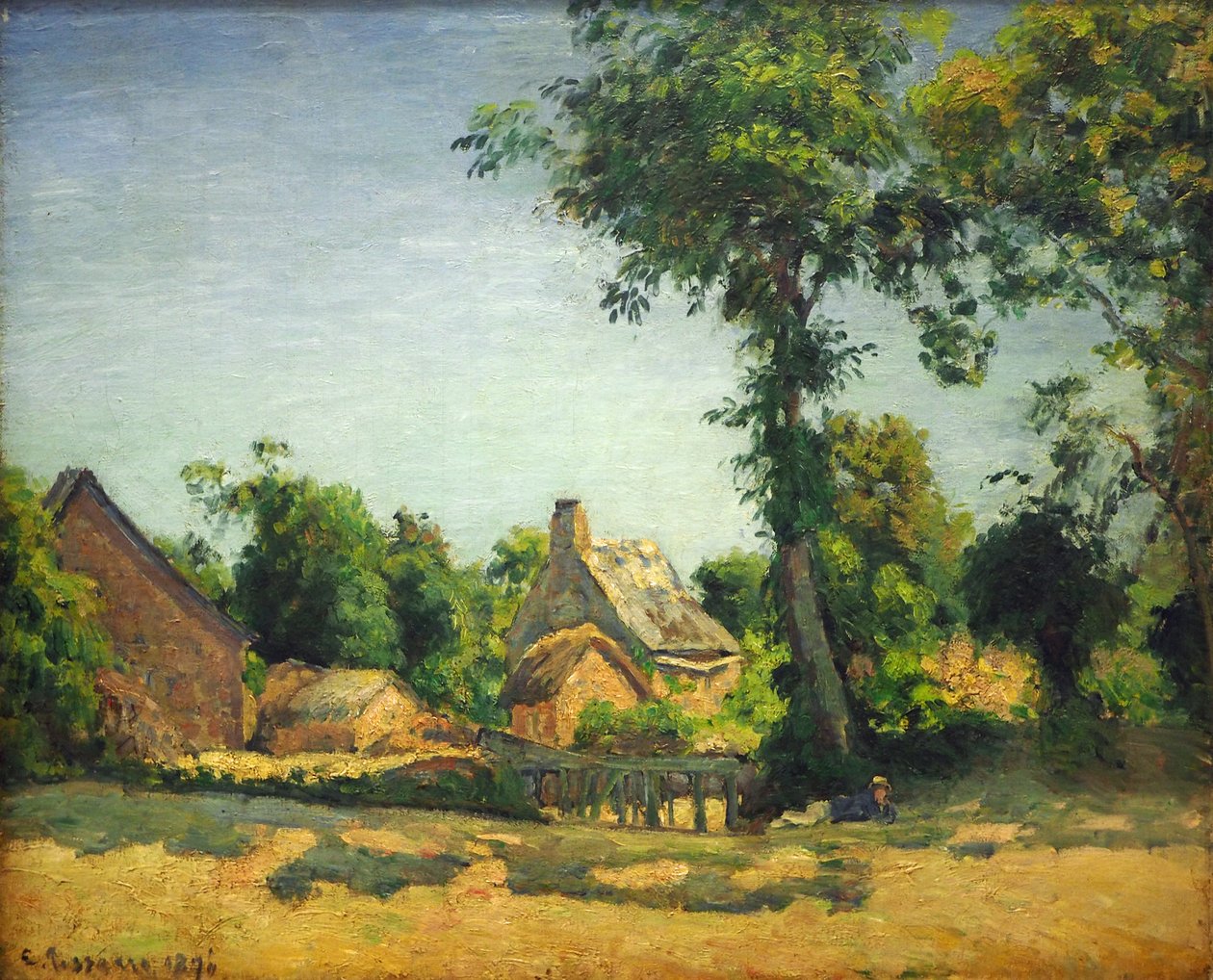 Landskab (Dorf Melleraye, Mayenne) af Camille Jacob Pissarro