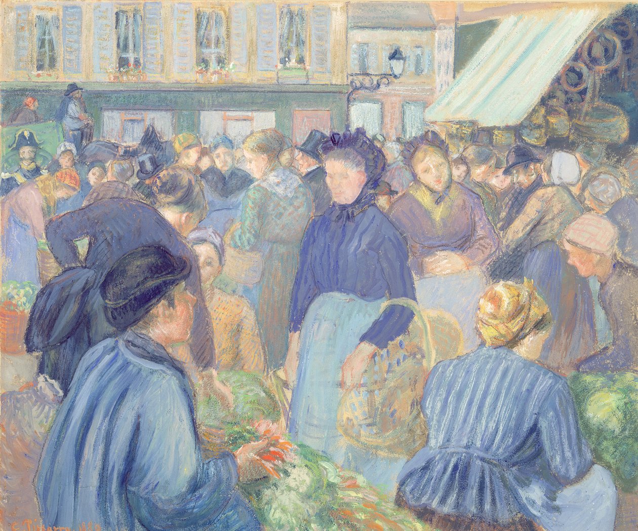 Le Marche de Gisors, 1889 af Camille Jacob Pissarro