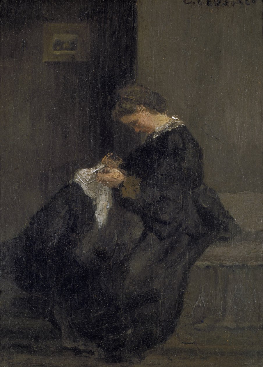 Madame Pissarro Syning, 1800-tallet af Camille Jacob Pissarro