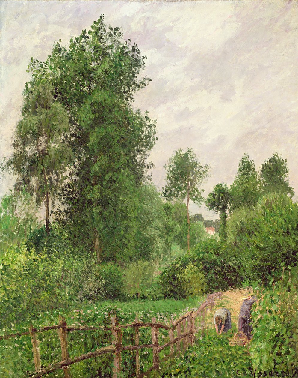 Landskab, gråvejr i Eragny, 1899 af Camille Jacob Pissarro