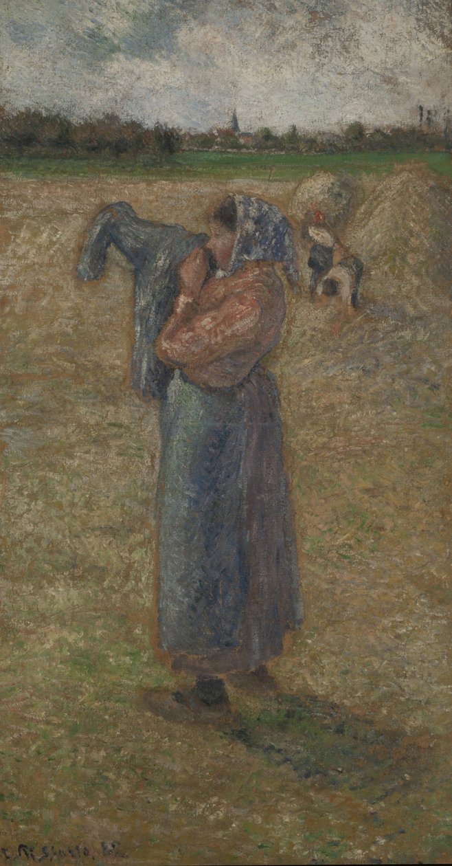 Bondekvinde på en mark af Camille Jacob Pissarro