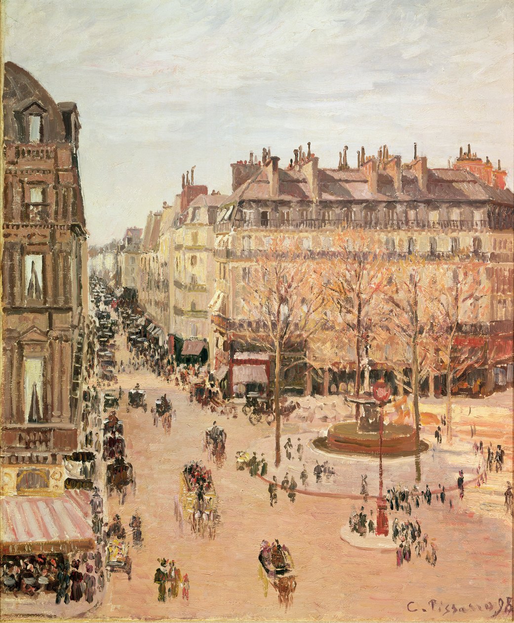 Rue Saint-Honore, solvirkning, eftermiddag, 1898 af Camille Jacob Pissarro