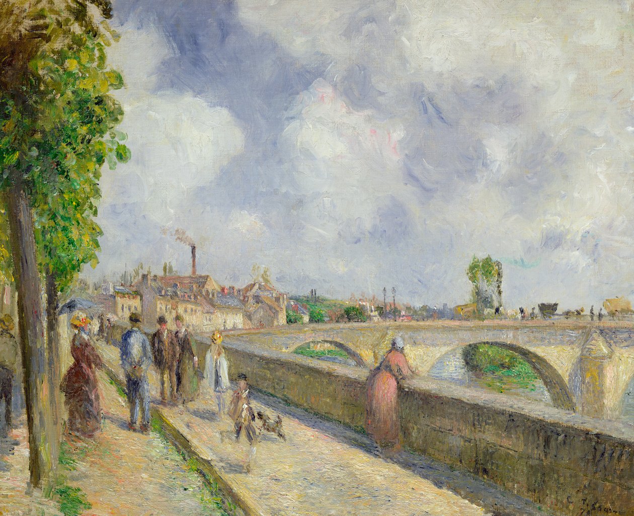 Broen ved Pontoise, 1878 af Camille Jacob Pissarro
