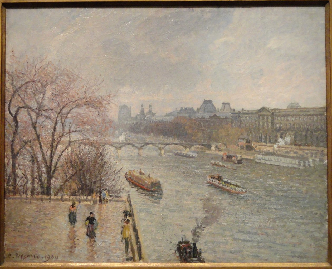 Louvre, eftermiddag, regnvejr første serie af Camille Jacob Pissarro