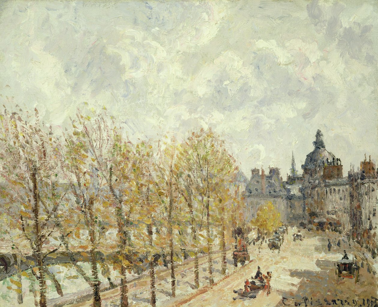 Malaquais-kajen om morgenen i solskinsvejr, 1903 af Camille Jacob Pissarro