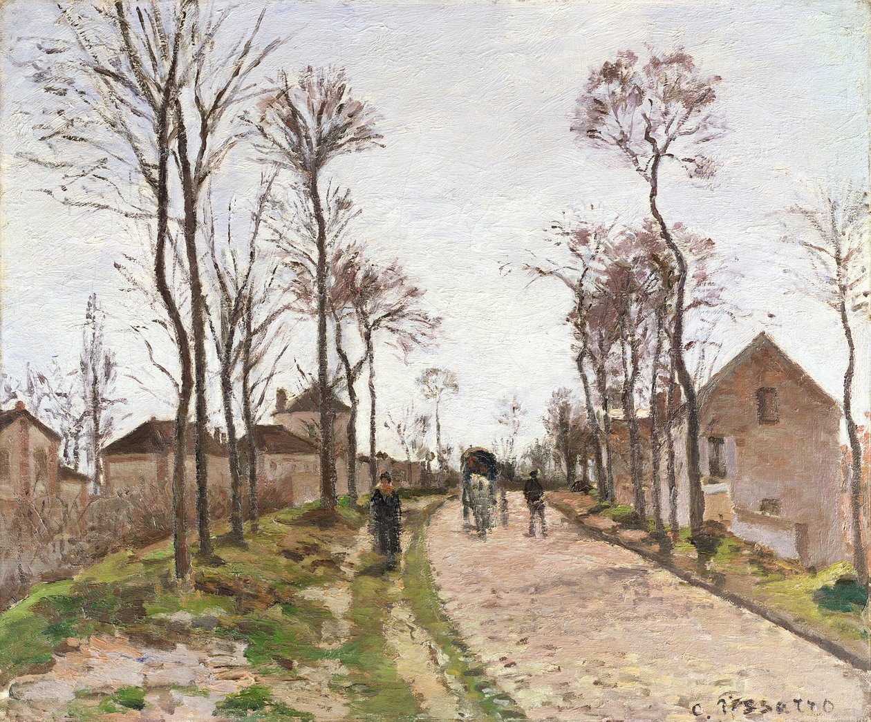 Vejen til Saint Cyr ved Louveciennes, ca. 1870 af Camille Jacob Pissarro