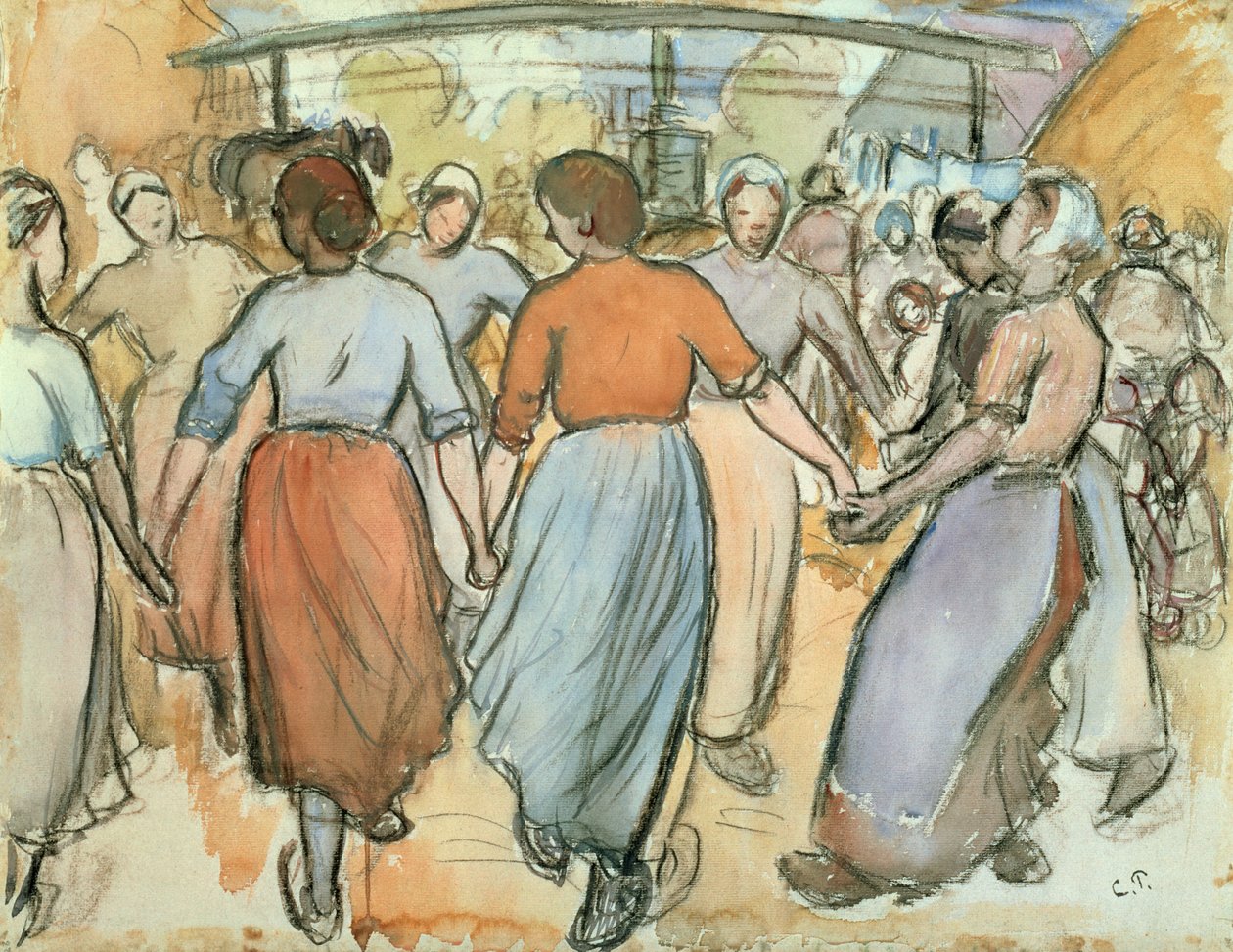 Runden, ca. 1884 af Camille Jacob Pissarro