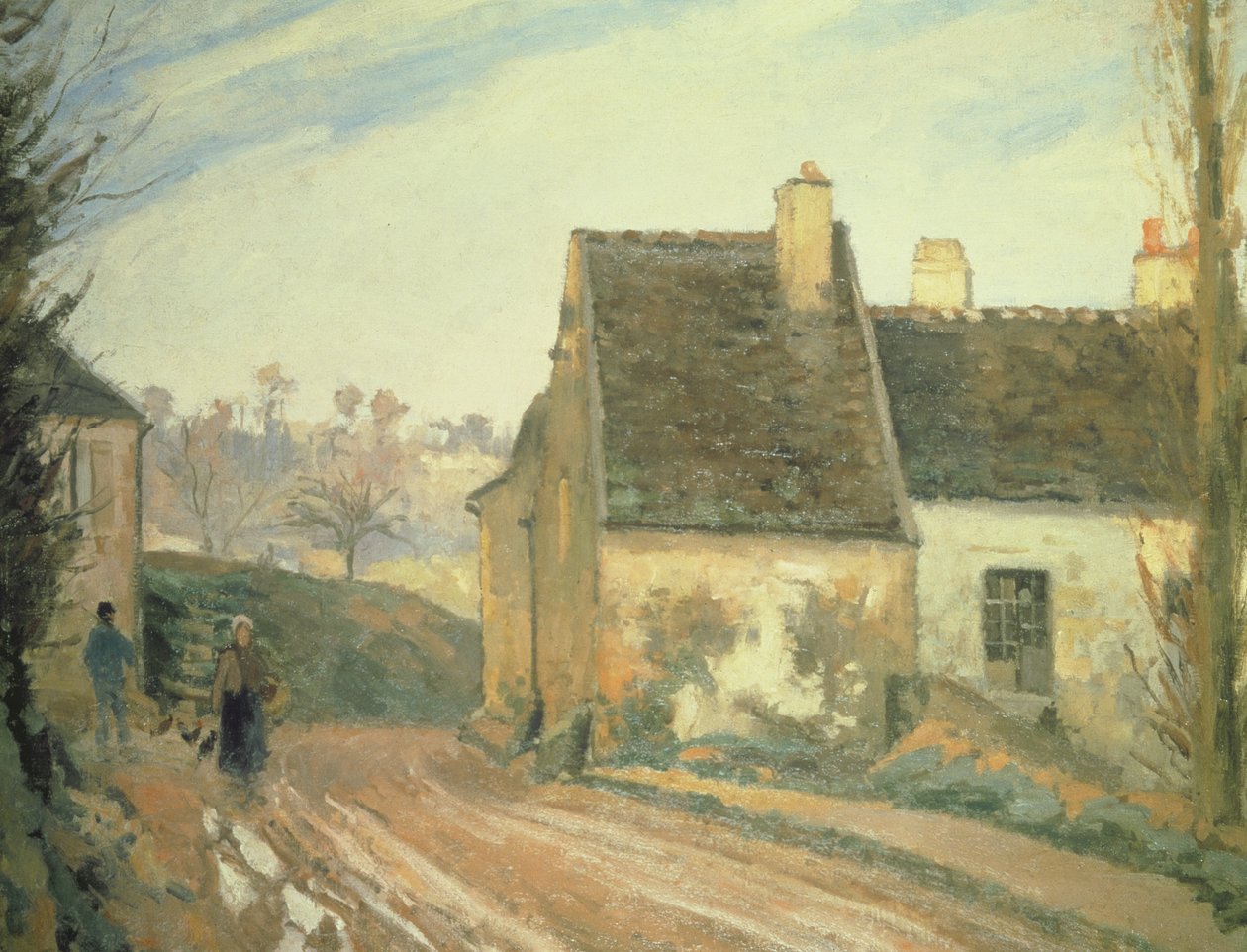 The Tumbledown Cottage nær Osny, 1872 af Camille Jacob Pissarro