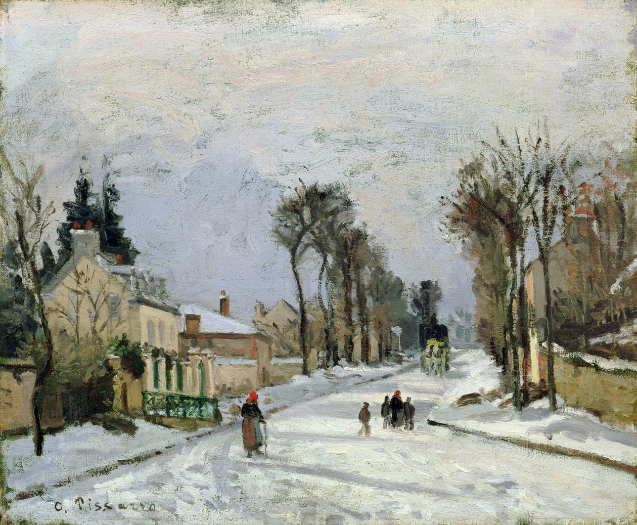 Versailles-vejen ved Louveciennes, 1869 af Camille Jacob Pissarro