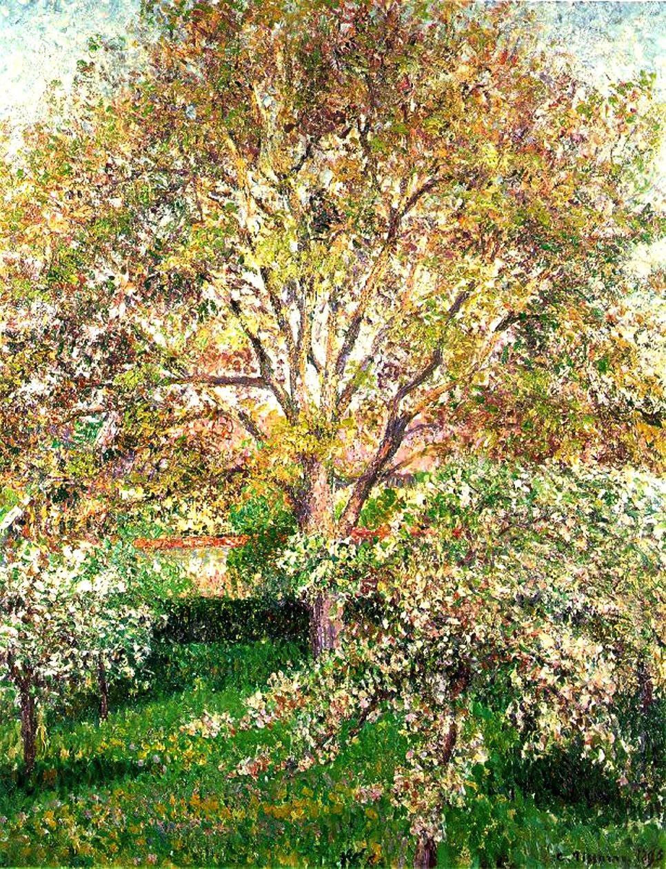 Træer i blomst ved Eragny, 1895 af Camille Jacob Pissarro