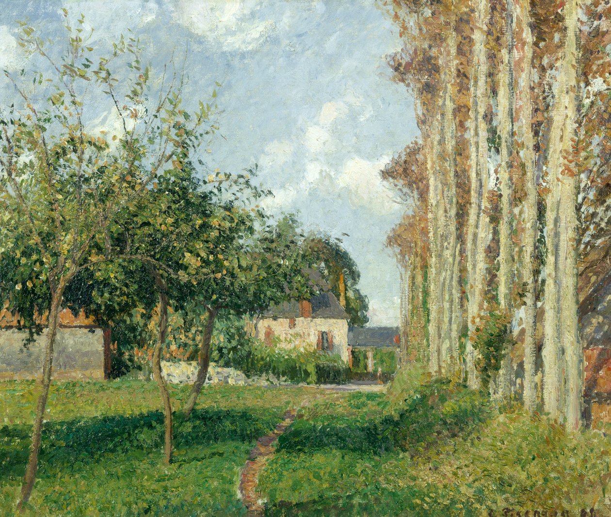Varengeville, Manor Inn, eftermiddag, 1889 af Camille Jacob Pissarro