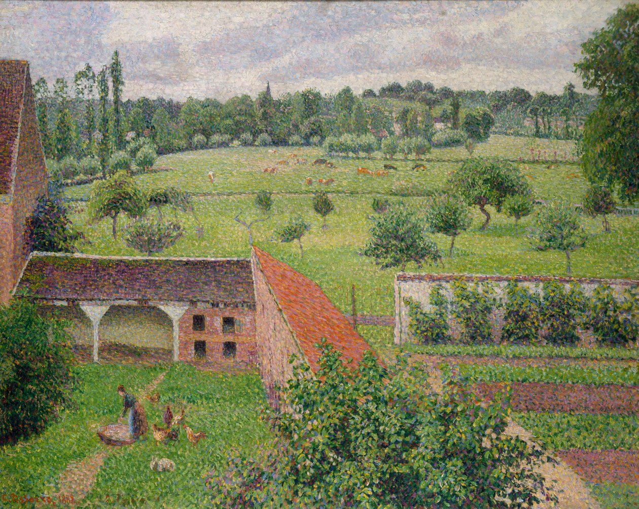 Udsigt fra mit vindue, Éragny-sur-Epte af Camille Jacob Pissarro
