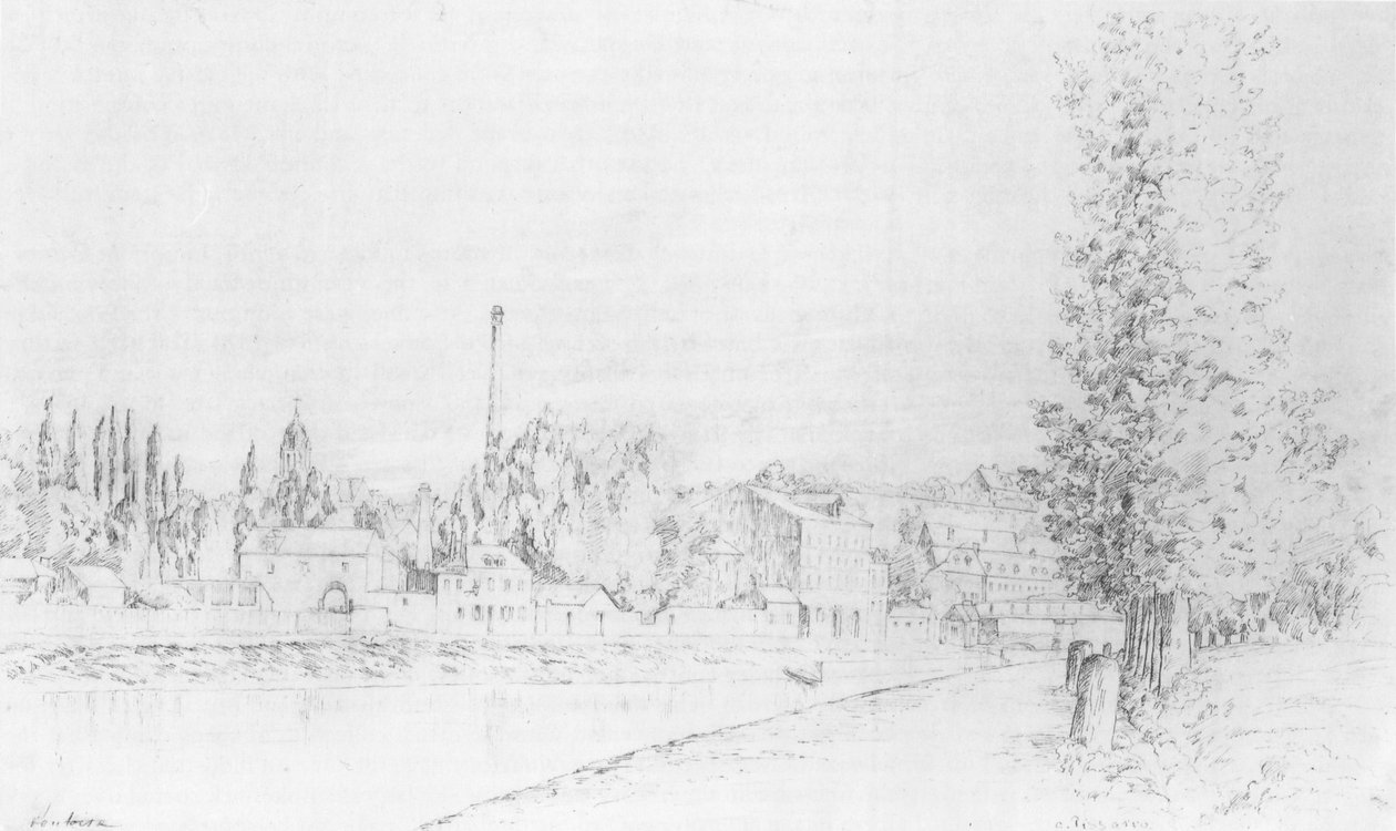 Udsigt over Pontoise af Camille Jacob Pissarro