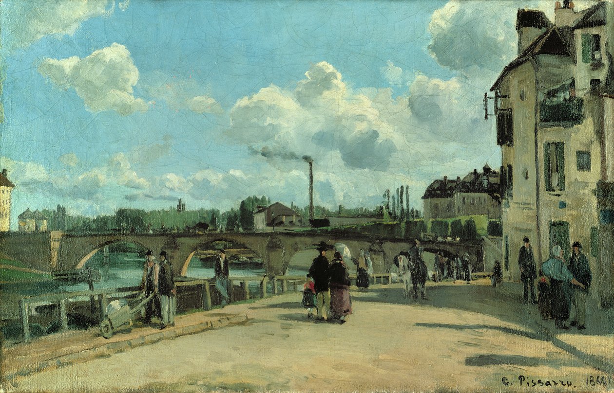 Udsigt over Pontoise: Quai au Pothuis, 1868 af Camille Jacob Pissarro