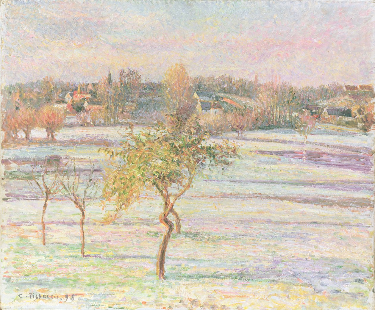 Hvid frost ved Eragny, 1895 af Camille Jacob Pissarro