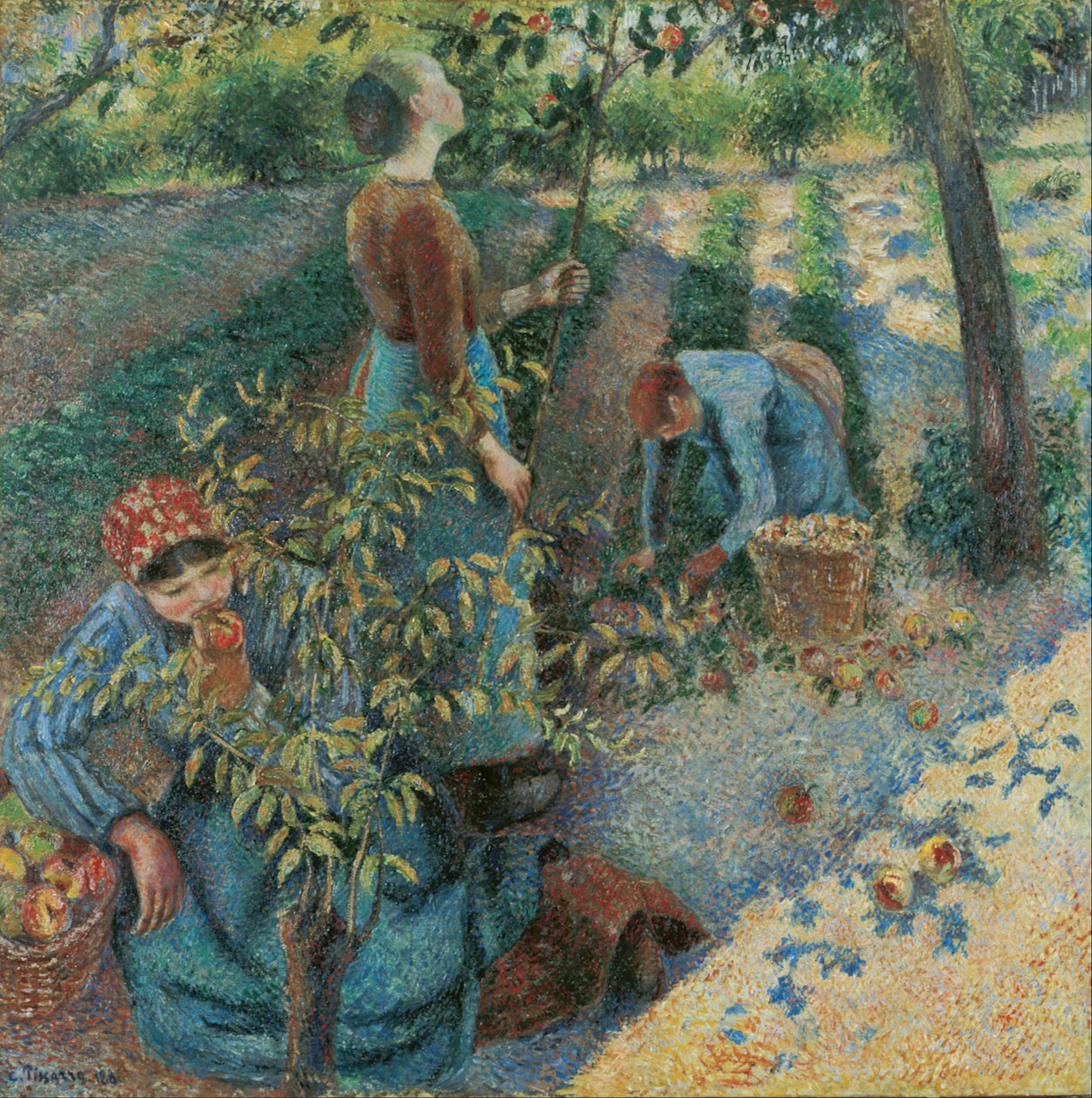 Æbleplukning af Camille Jacob Pissarro
