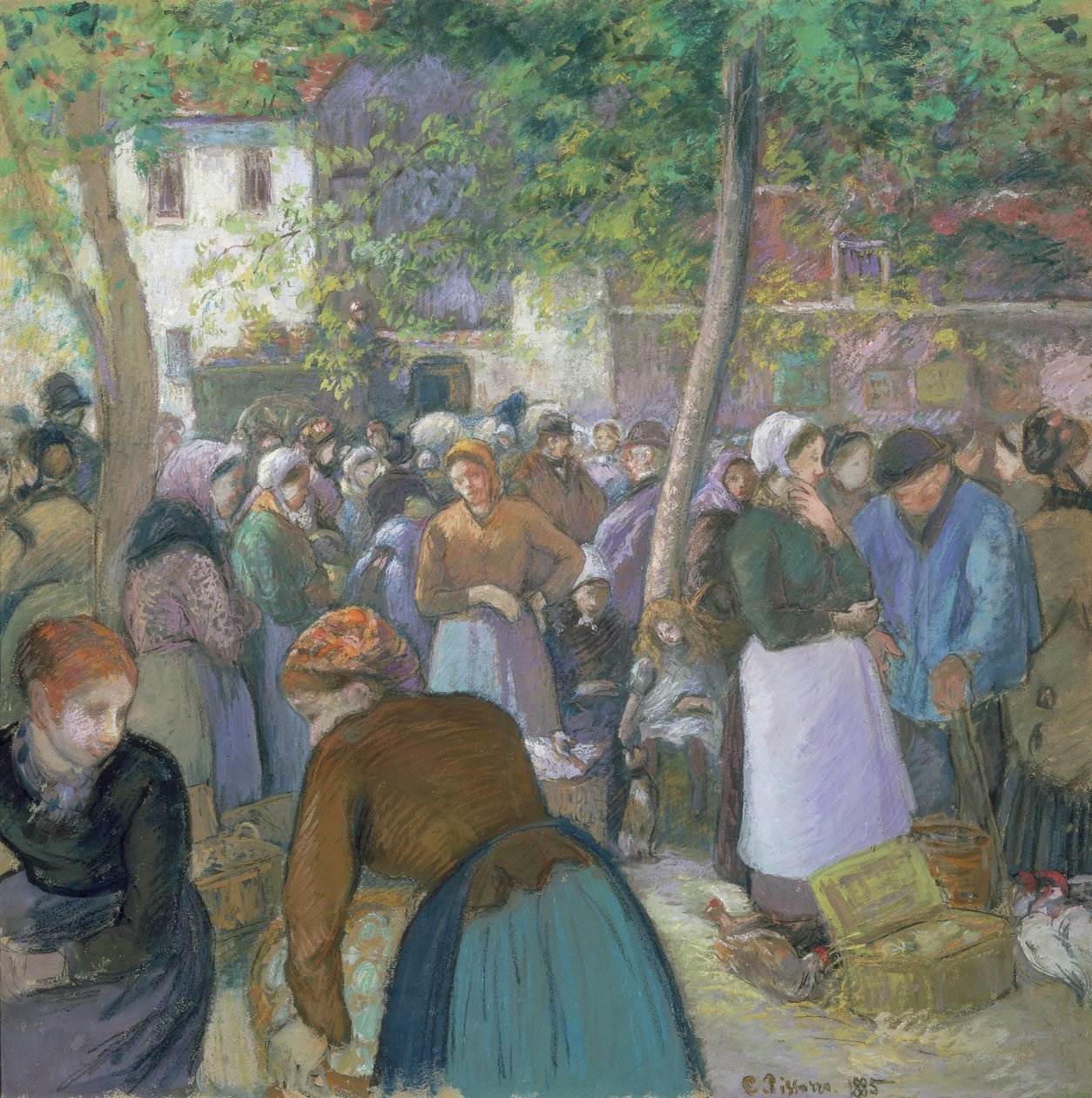 Fjerkræmarked hos Gisors af Camille Jacob Pissarro
