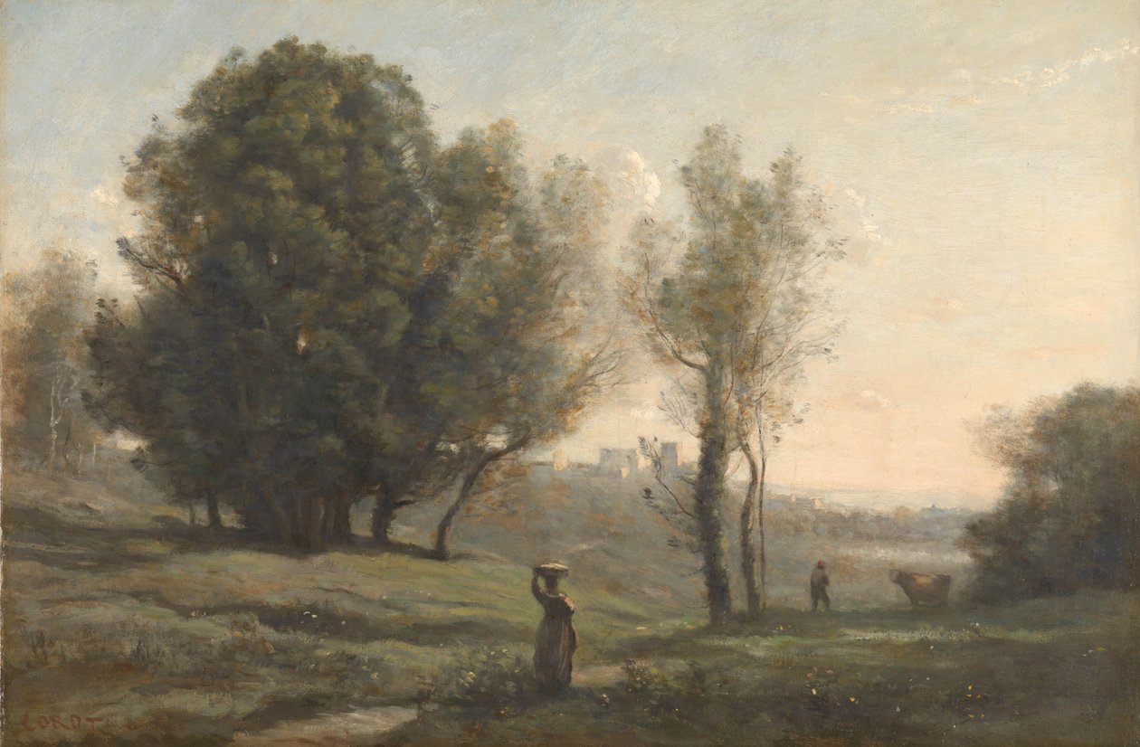 Landskab Souvenir fra Les Landes af Camille Corot