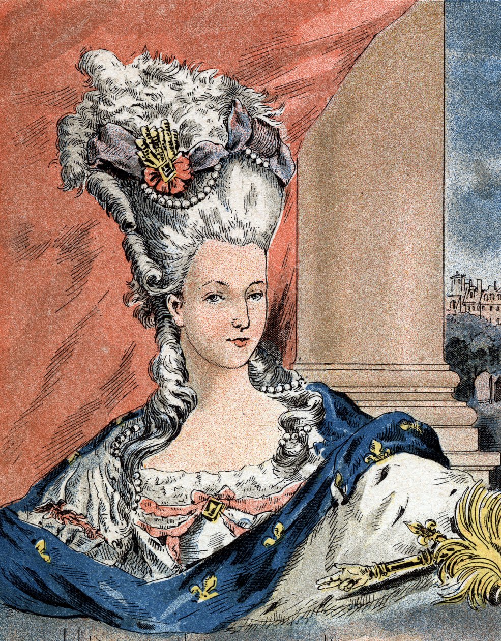 Portræt af Marie Antoinette af Lorraine Habsburg, dronning af Frankrig (1755-1793). af Camille Gilbert