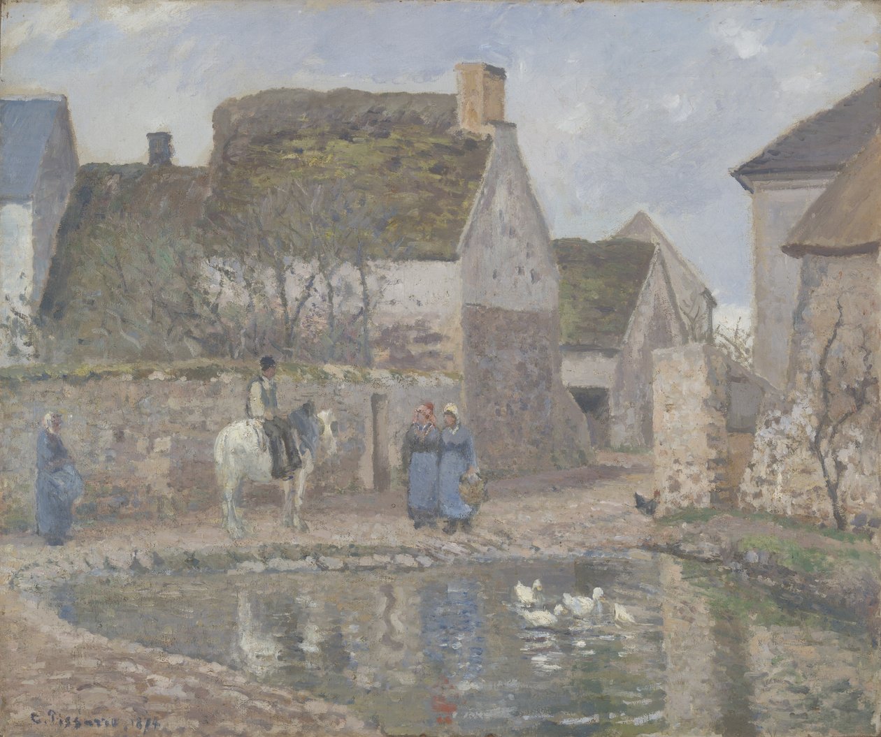 En dam i Ennery, 1874 af Camille Jacob Pissarro