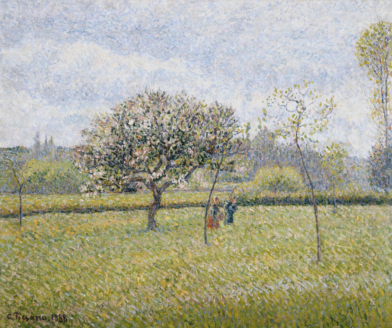 Æbletræ i blomst ved Eragny; Pommier en Fleur a Eragny, 1888 af Camille Jacob Pissarro