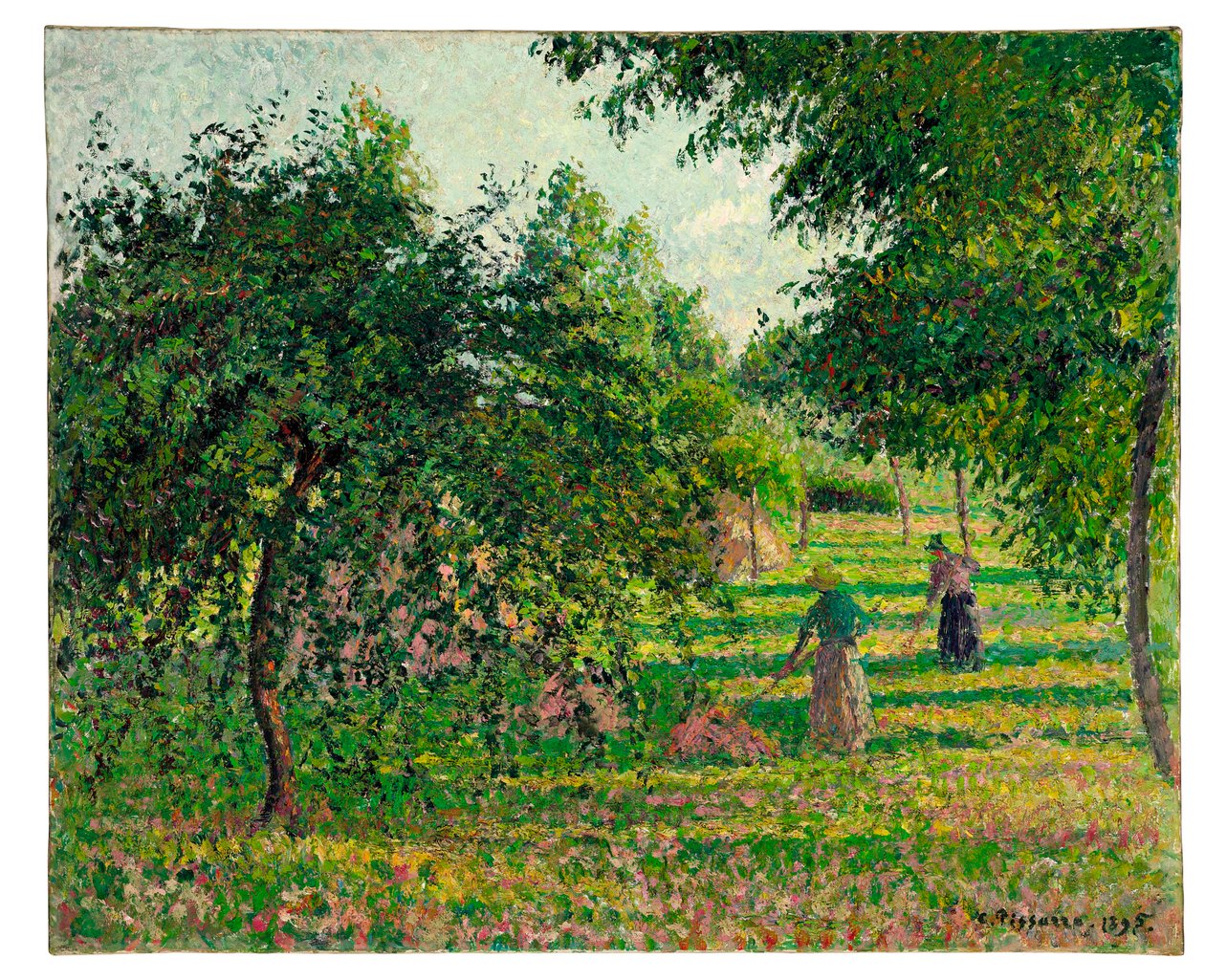 Æbletræer og hømagere i Eragny, 1895 af Camille Jacob Pissarro
