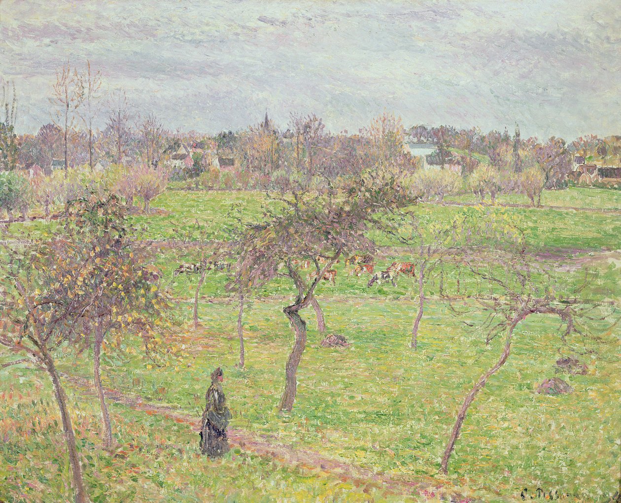 Æbletræer på en eng i Eragny, 1894 af Camille Jacob Pissarro