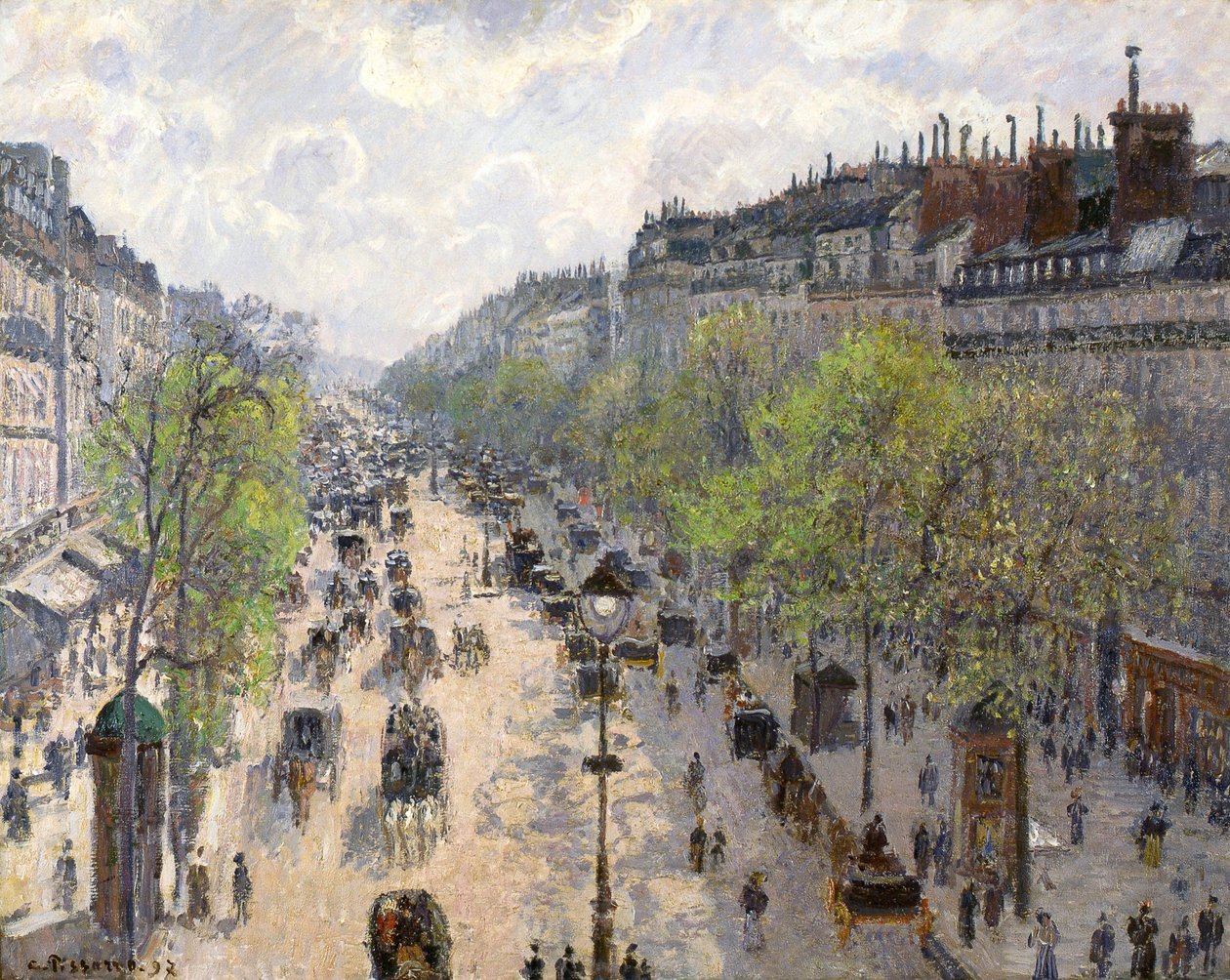Boulevard Montmartre, forår, 1897 af Camille Jacob Pissarro