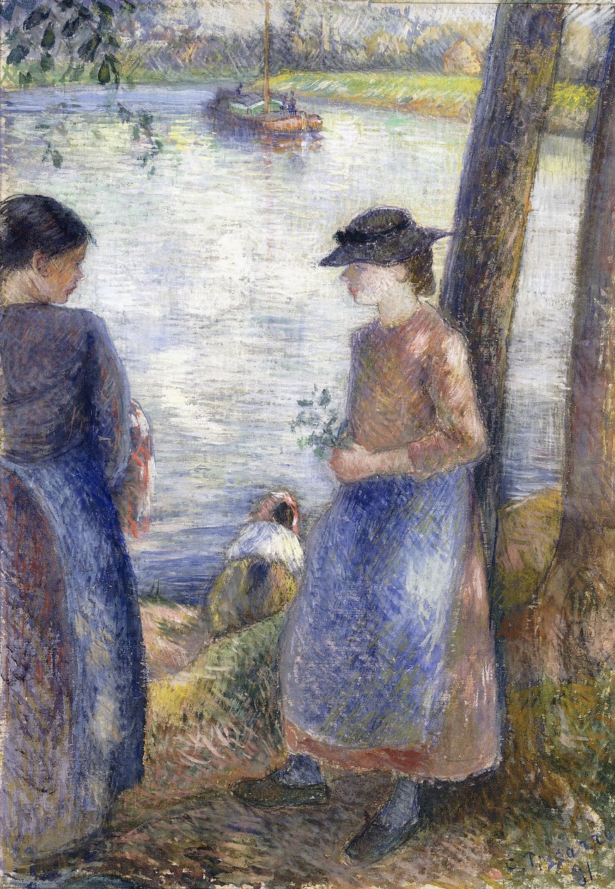 Ved vandet, 1881 af Camille Jacob Pissarro