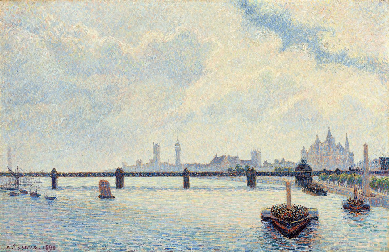 Charing Cross Bridge, London, 1890 af Camille Jacob Pissarro