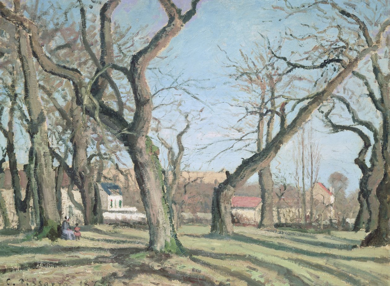 Kastanjetræer ved Louveciennes, 1872 af Camille Jacob Pissarro