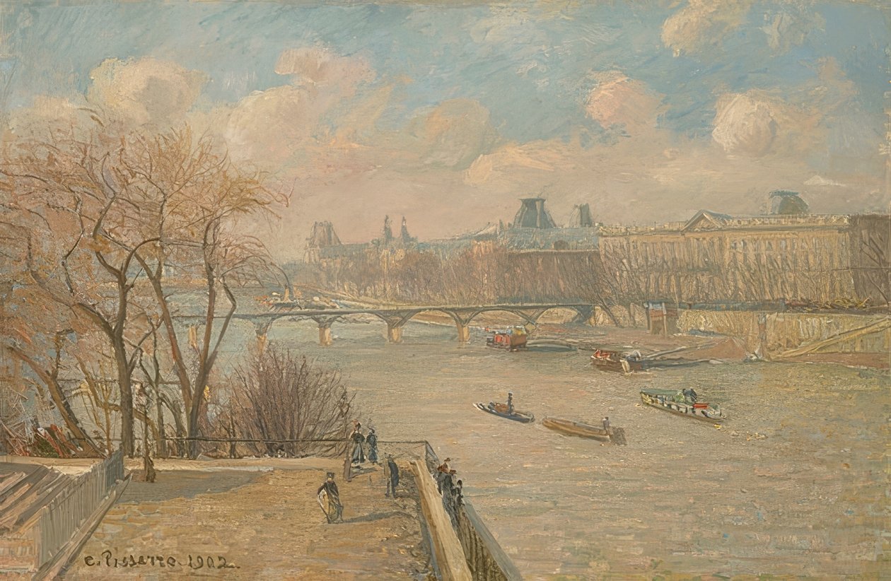 Louvre fra Pont Neuf. 1902 af Camille Jacob Pissarro