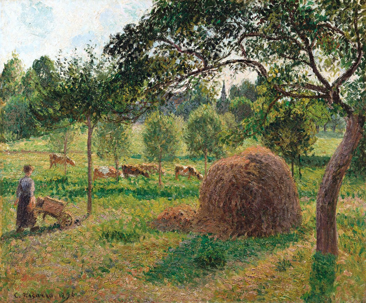 Skumring i Eragny, 1896 af Camille Jacob Pissarro