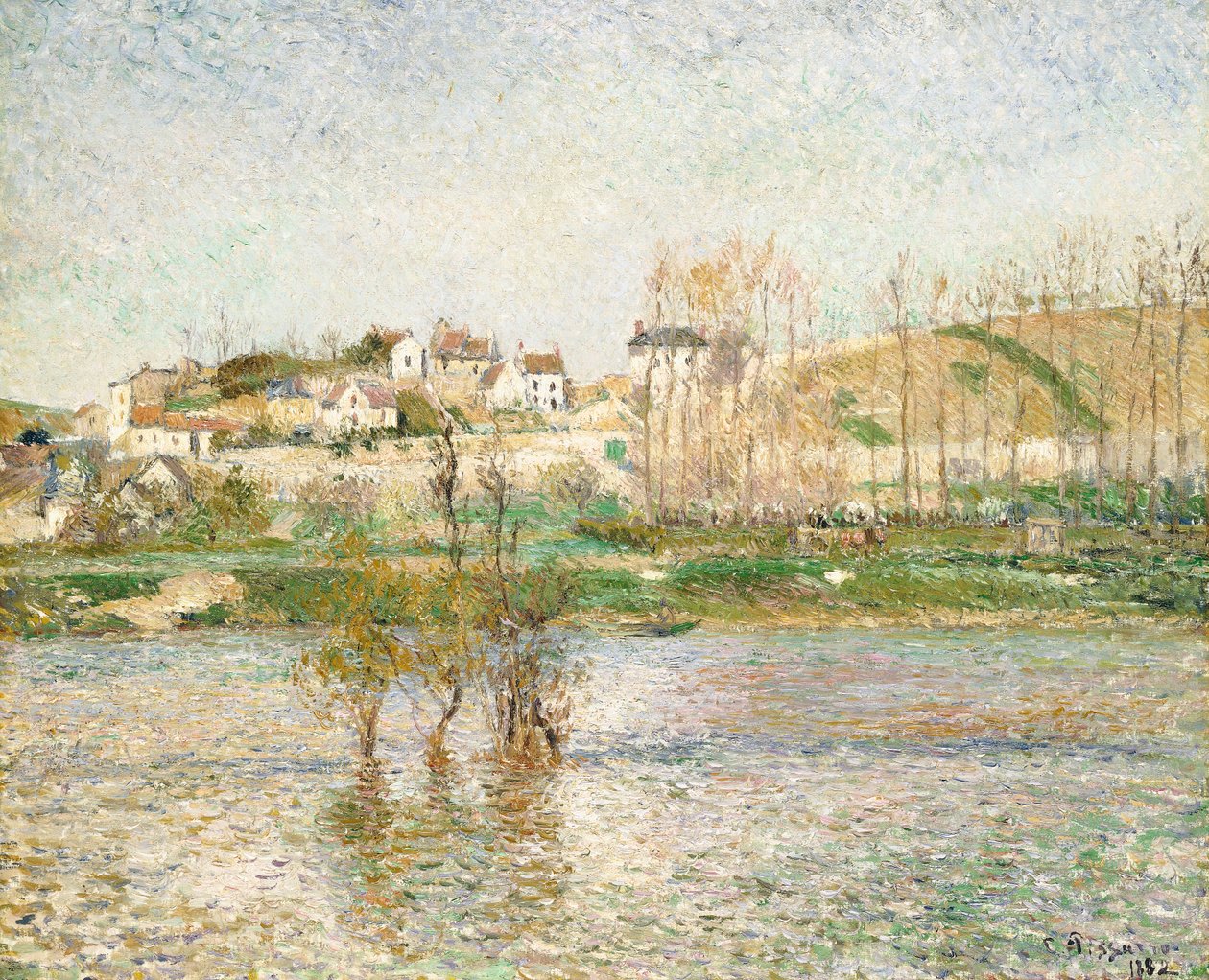 Oversvømmelse i Pontoise, 1882 af Camille Jacob Pissarro