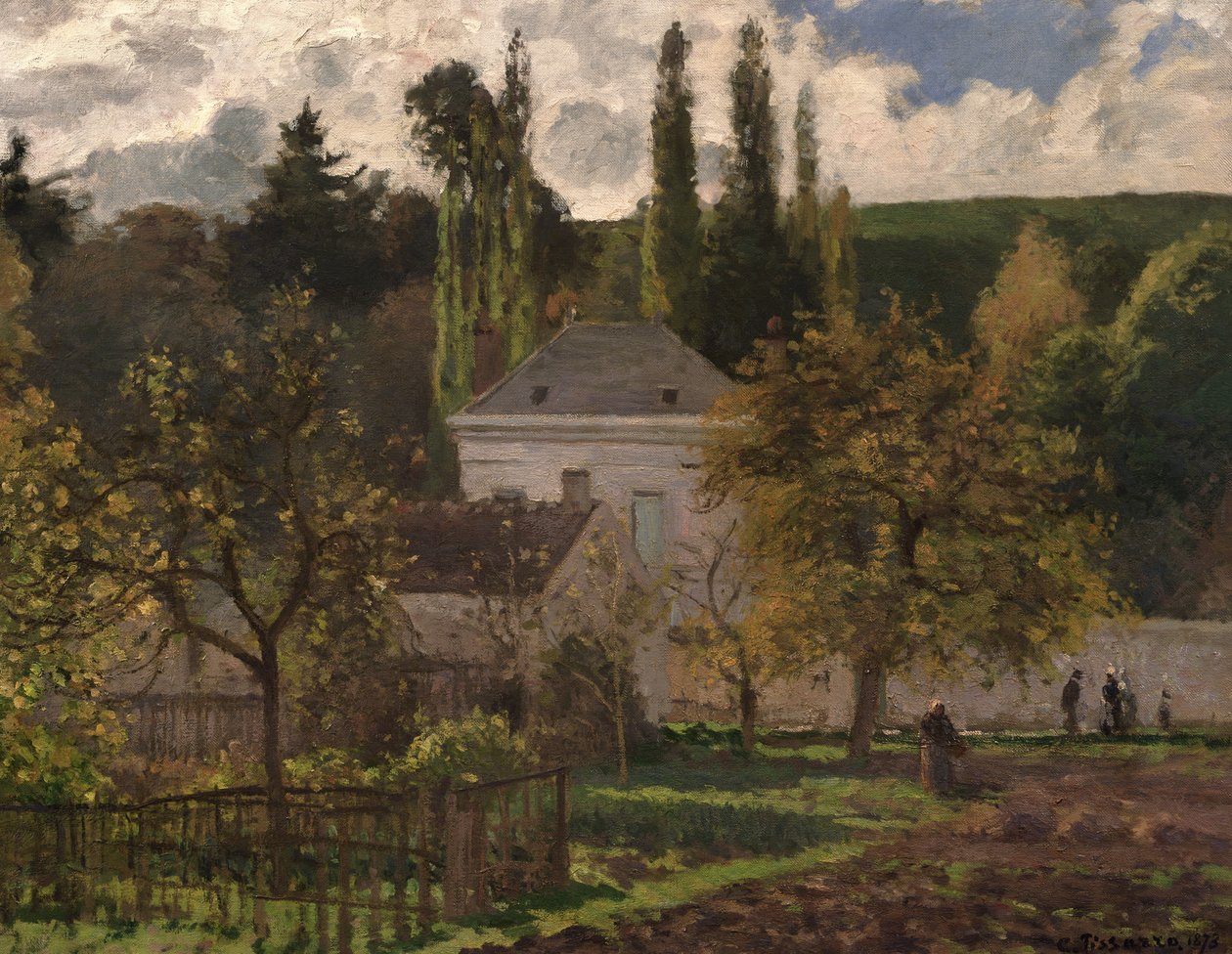 Hus i Eremitagen, Pontoise, 1873 af Camille Jacob Pissarro