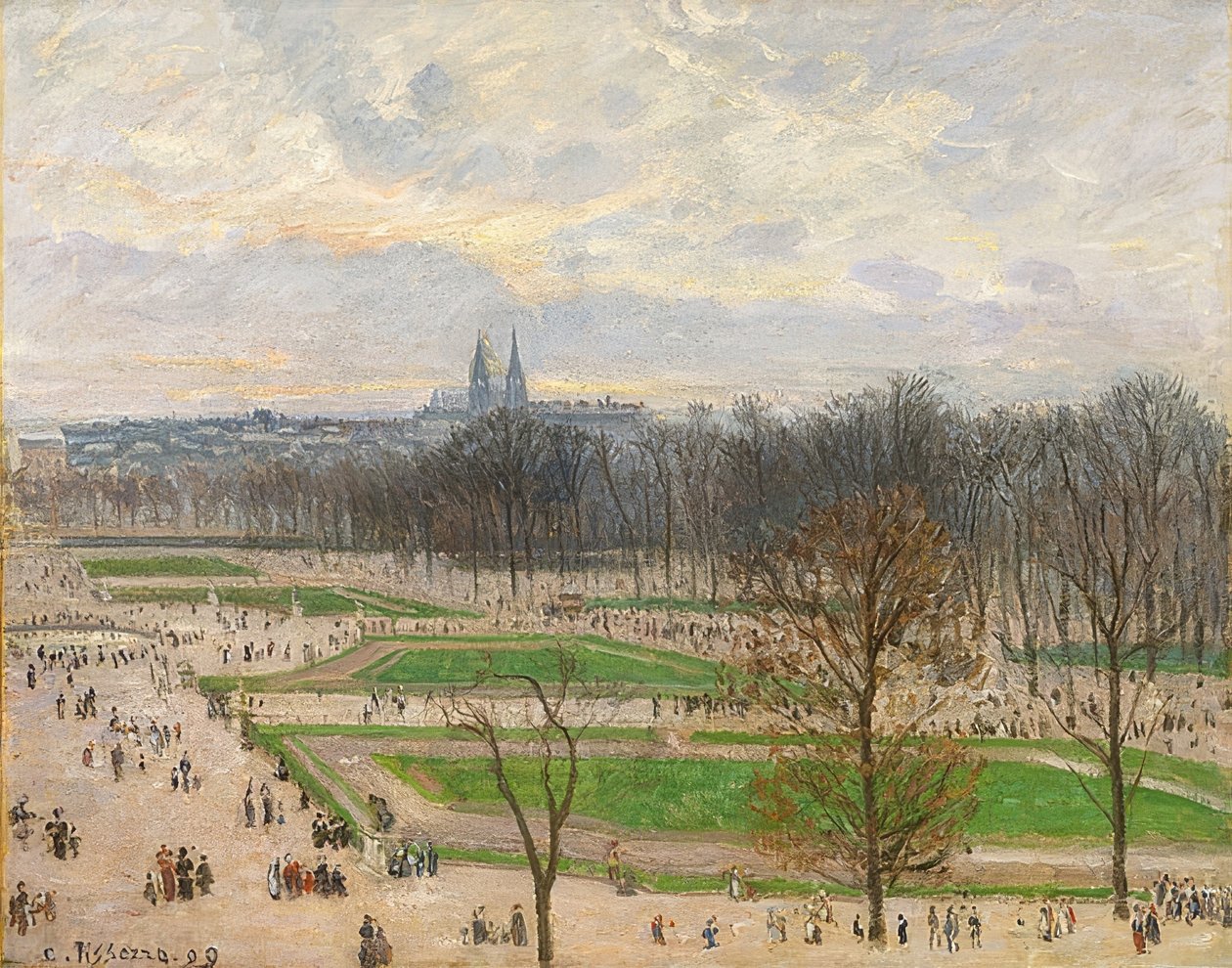 Jardin des Tuileries på en vintereftermiddag. 1899 af Camille Jacob Pissarro
