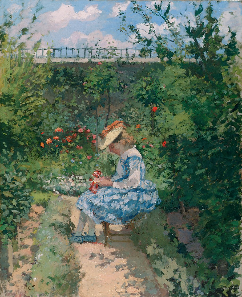 Jeanne i haven, Pontoise, ca. 1872 af Camille Jacob Pissarro