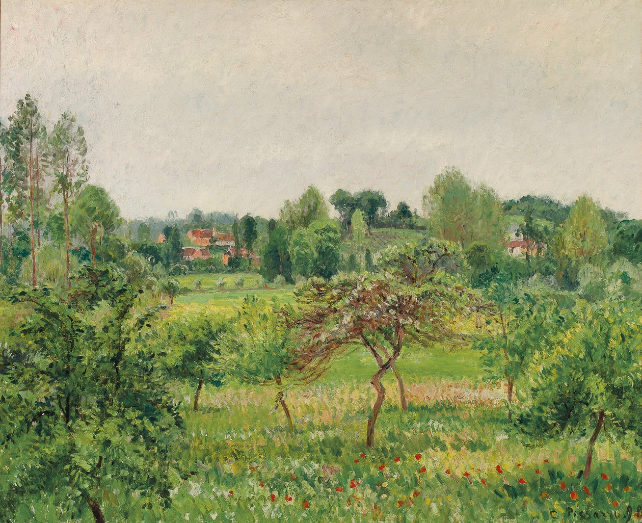 juni, regnvejr, Eragny; Juni, regnvejr, Eragny, 1898 af Camille Jacob Pissarro