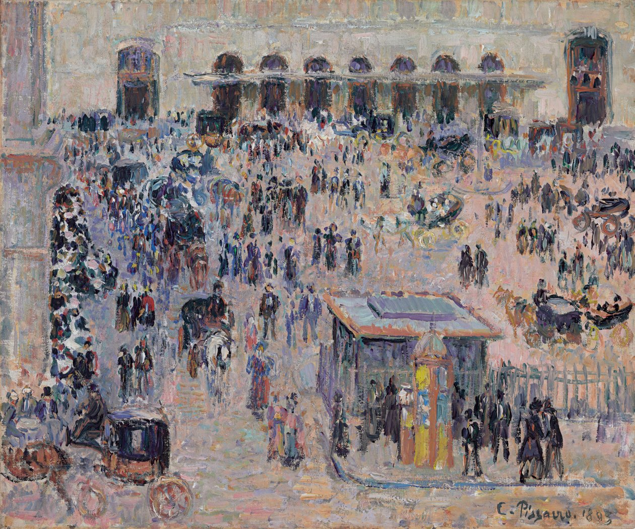 Place du Havre og Gare Saint-Lazare, 1893 af Camille Jacob Pissarro