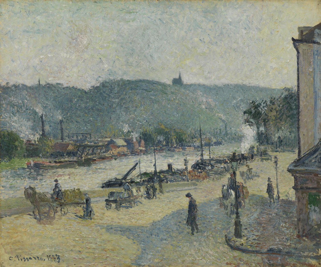 Lafayette Place, Rouen, 1883 af Camille Jacob Pissarro