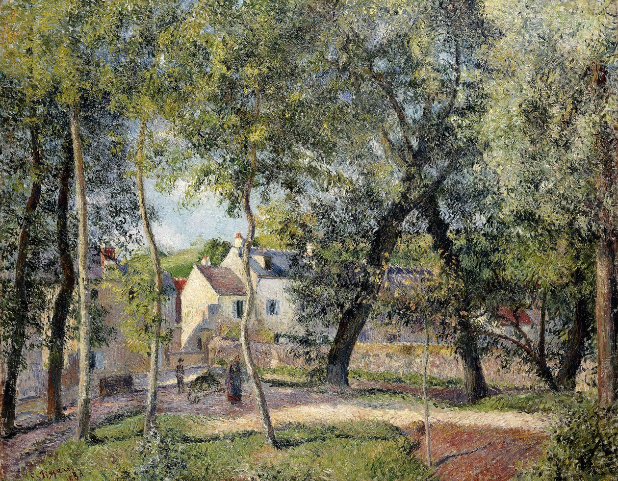 Landskab ved Osny nær drikketruget, 1883 af Camille Jacob Pissarro