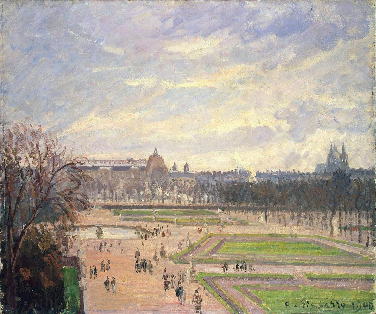 Tuileriehaven. Maleri af Camille Pissaro (1830-1903), olie på lærred af Camille Jacob Pissarro