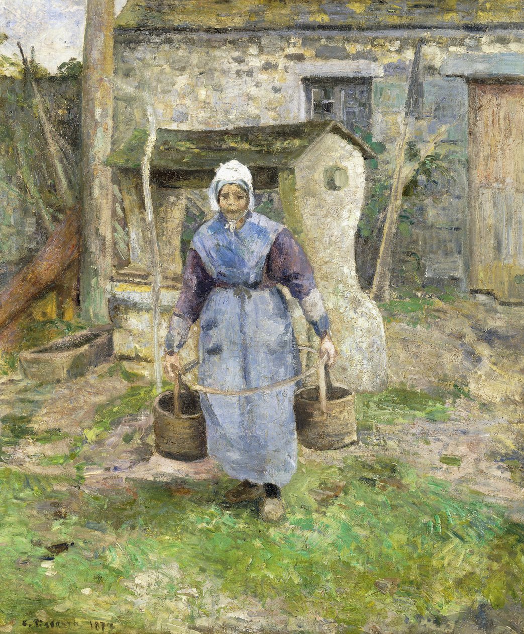 Moder Presle, Montfoucault; Moderen Presle, Montfoucault, 1874 af Camille Jacob Pissarro