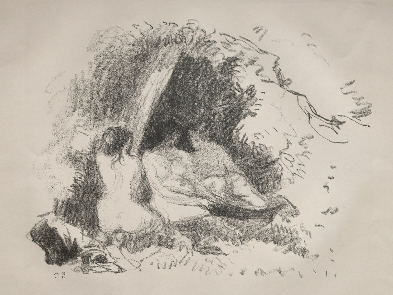 Nøgne kvinder, ca. 1896. af Camille Jacob Pissarro