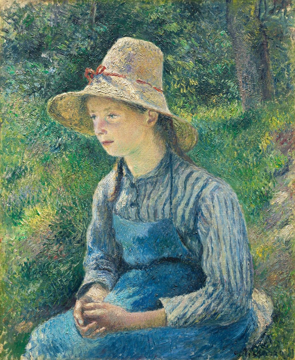 Bondepige med stråhat, 1881 af Camille Jacob Pissarro