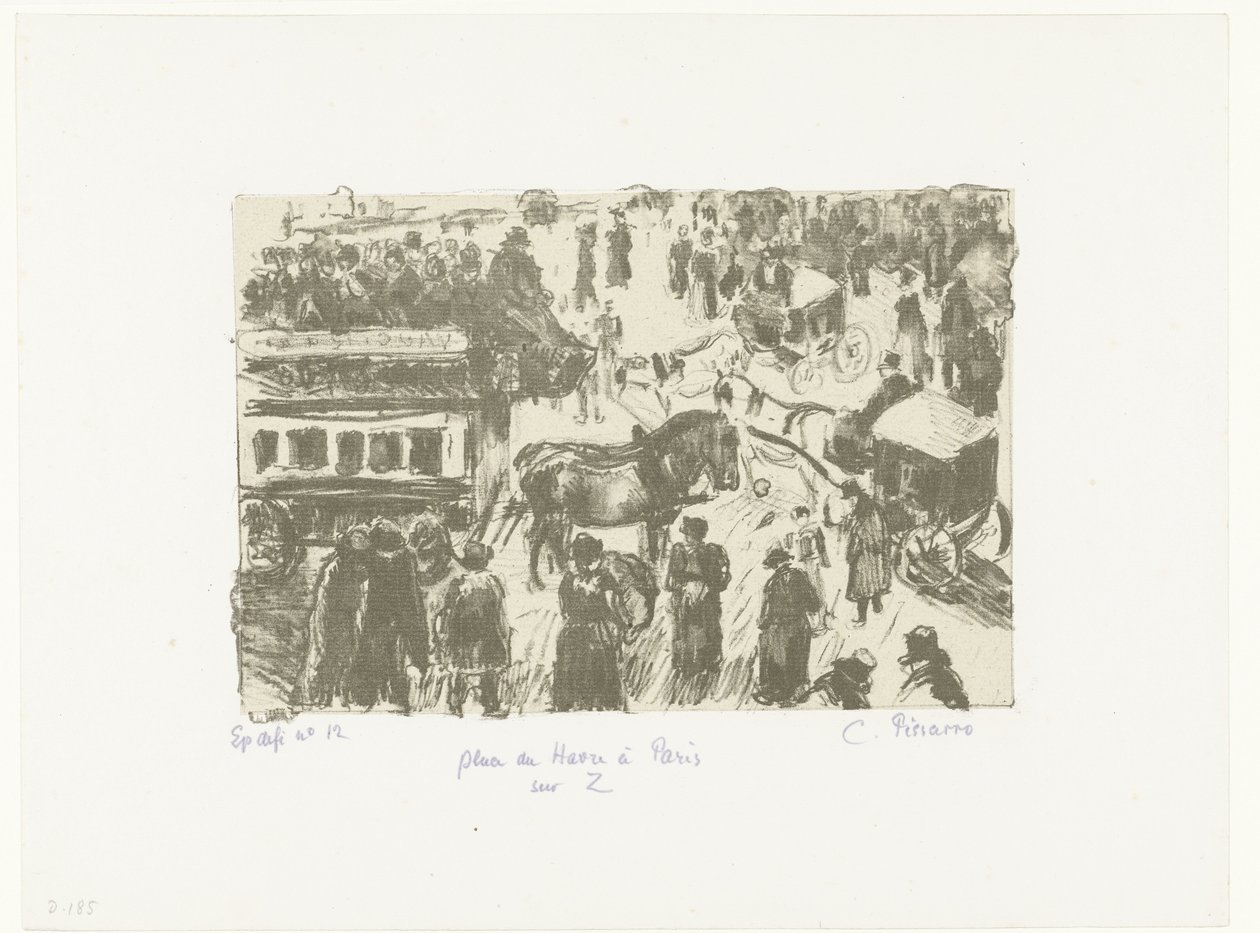 Place du Havre Place du Havre i Paris på Z (titel på objekt) af Camille Jacob Pissarro