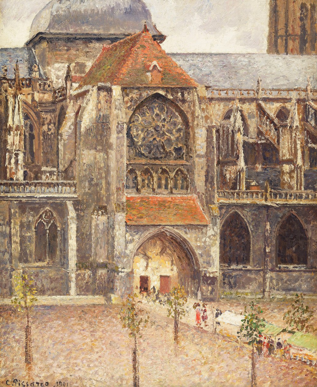Portal til Saint-Jacques-kirken i Dieppe; Portal til Saint-Jaques-kirken i Dieppe, 1901 af Camille Jacob Pissarro